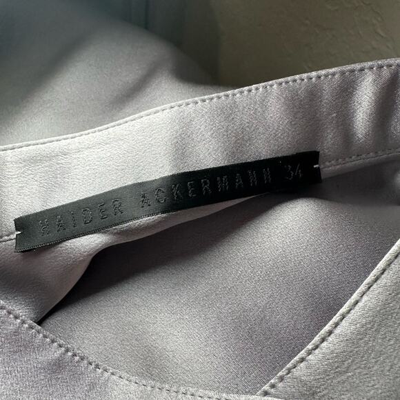 Haider Ackermann Silver Silk Charmeuse Oversized Top size FR 34 - Picture 2 of 15